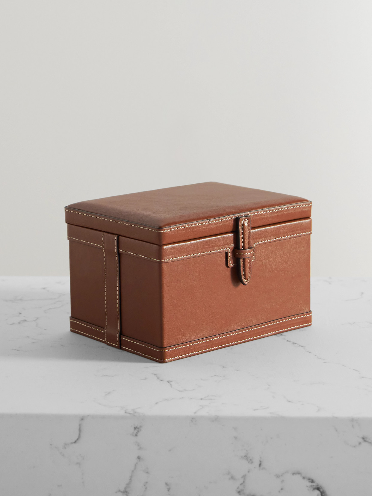Hunting Season Small Leather Trunk Box In Brown