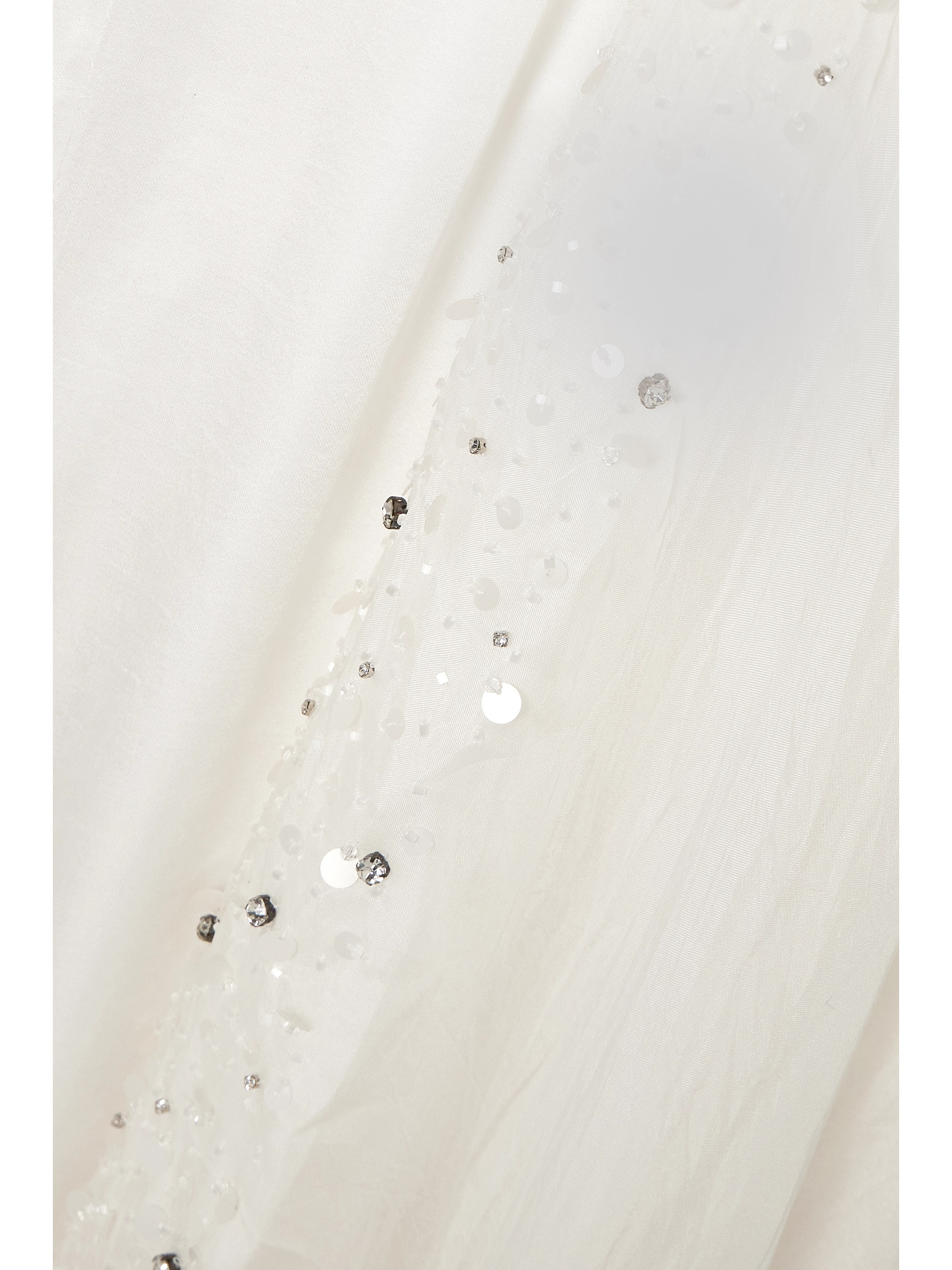 Shatha Essa Cape-effect embellished organza and satin gown thumbnail