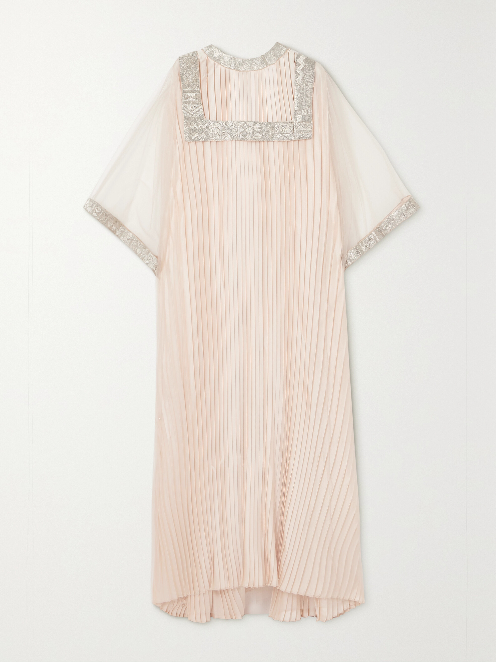 Shatha Essa Layered embroidered metallic pleated silk-satin and organza gown thumbnail