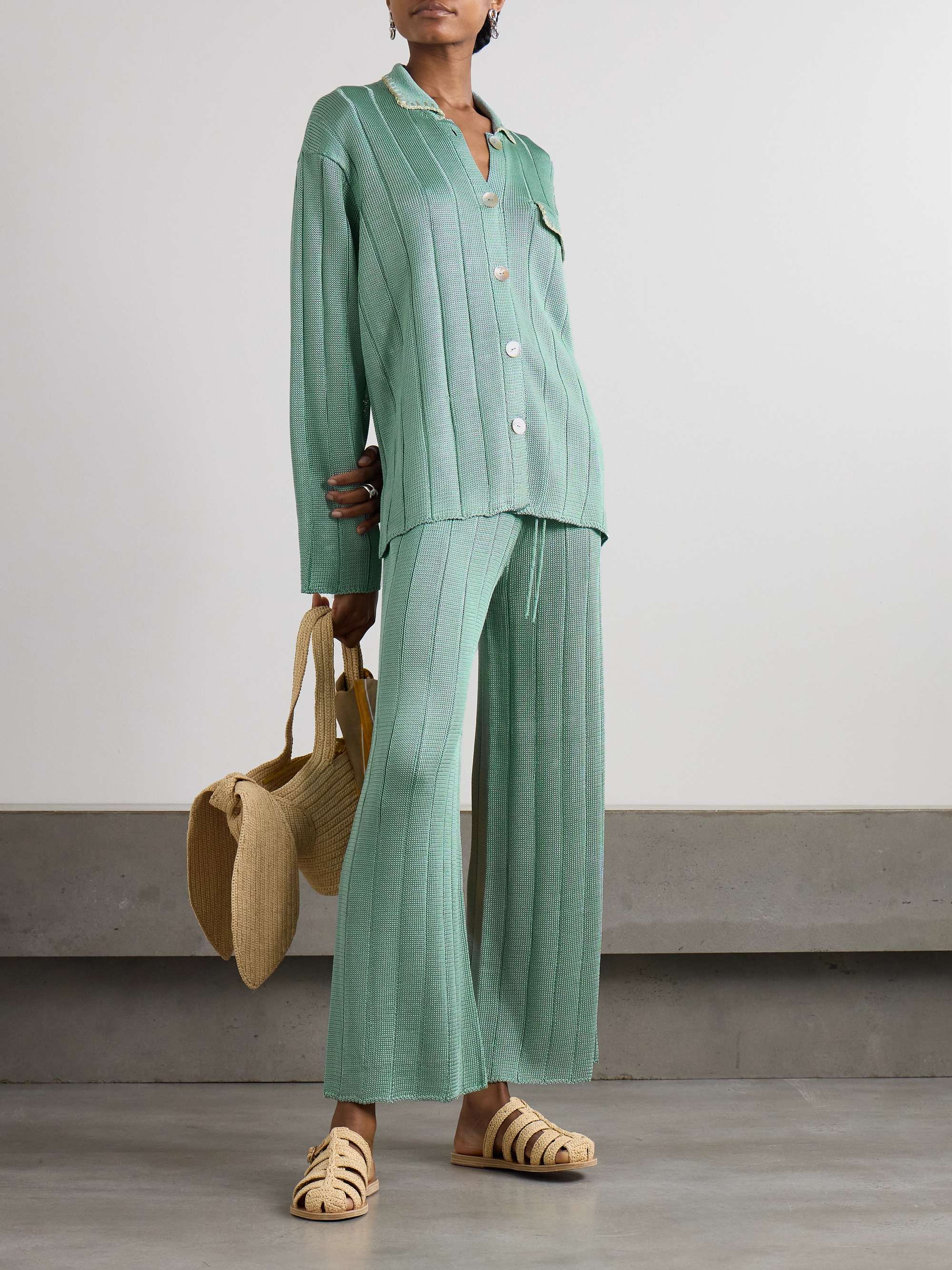 CALLE DEL MAR Ribbed-knit shirt