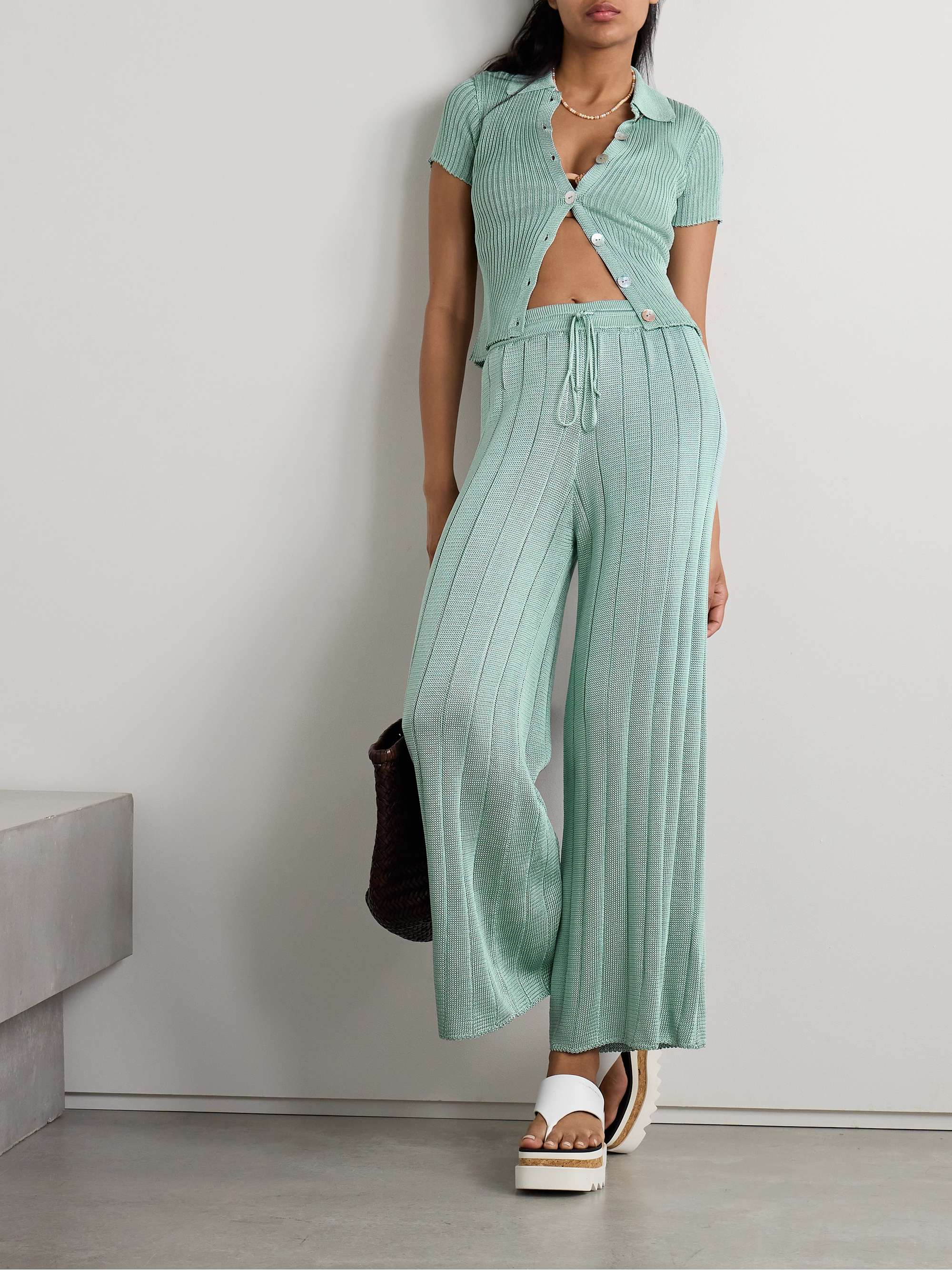 CALLE DEL MAR Ribbed-knit cardigan | NET-A-PORTER