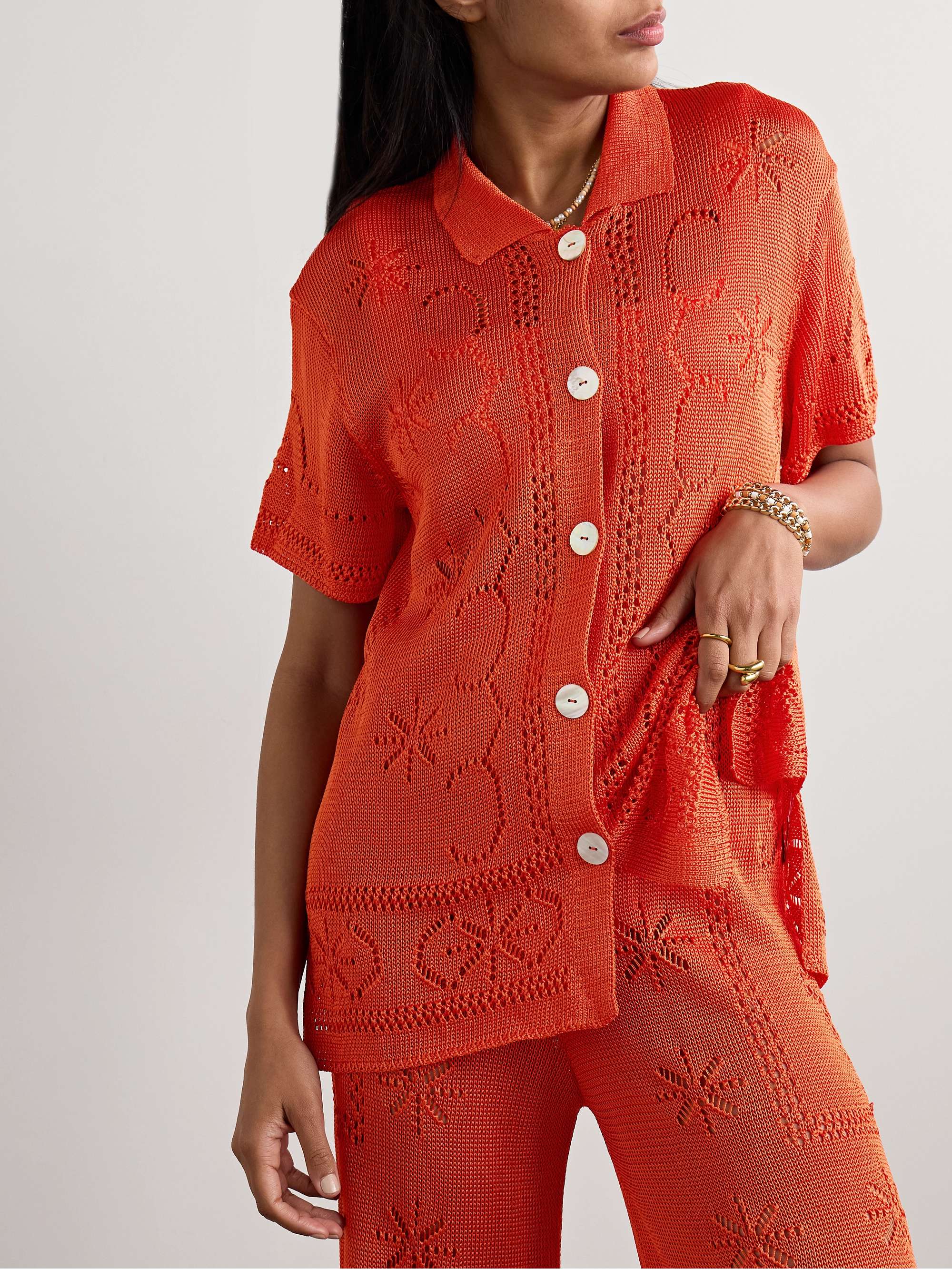 CALLE DEL MAR Pointelleknit shirt NETAPORTER