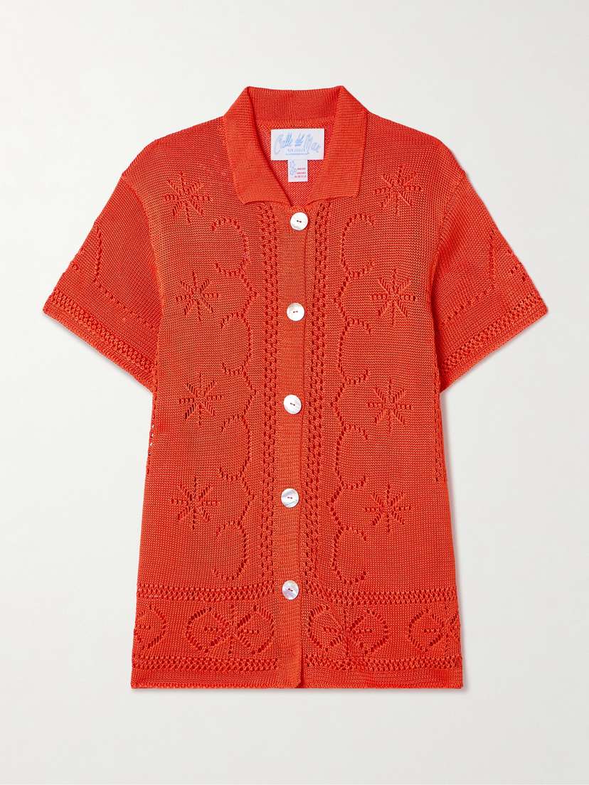 Calle Del Mar Pointelle-knit Shirt