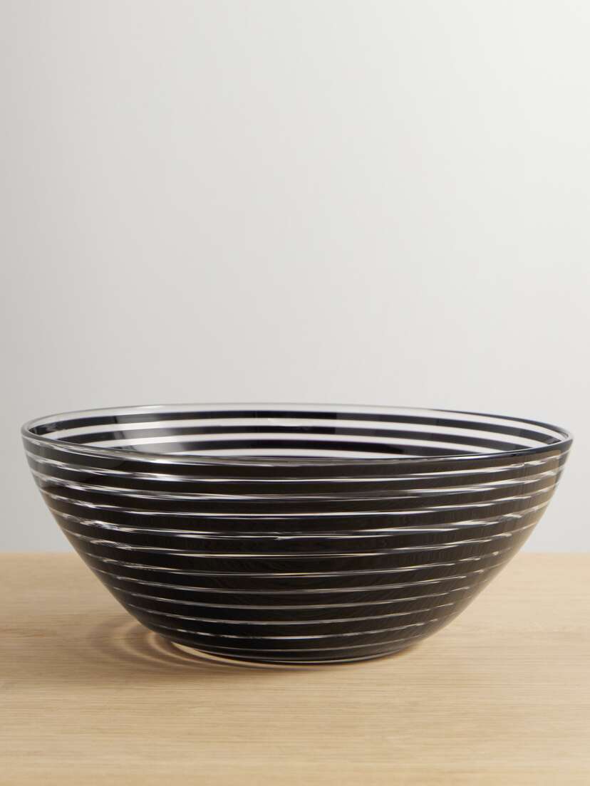 Yali Glass A Nastro Striped Glass Salad Bowl