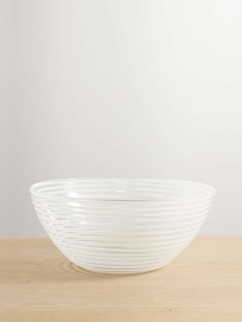 Yali Glass A Nastro Striped Glass Salad Bowl