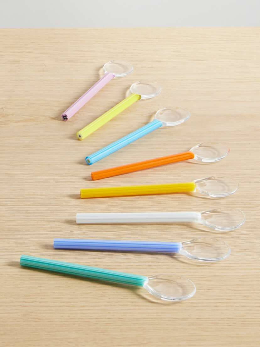 Yali Glass Primavera Set Of Eight Glass Gelato Spoons