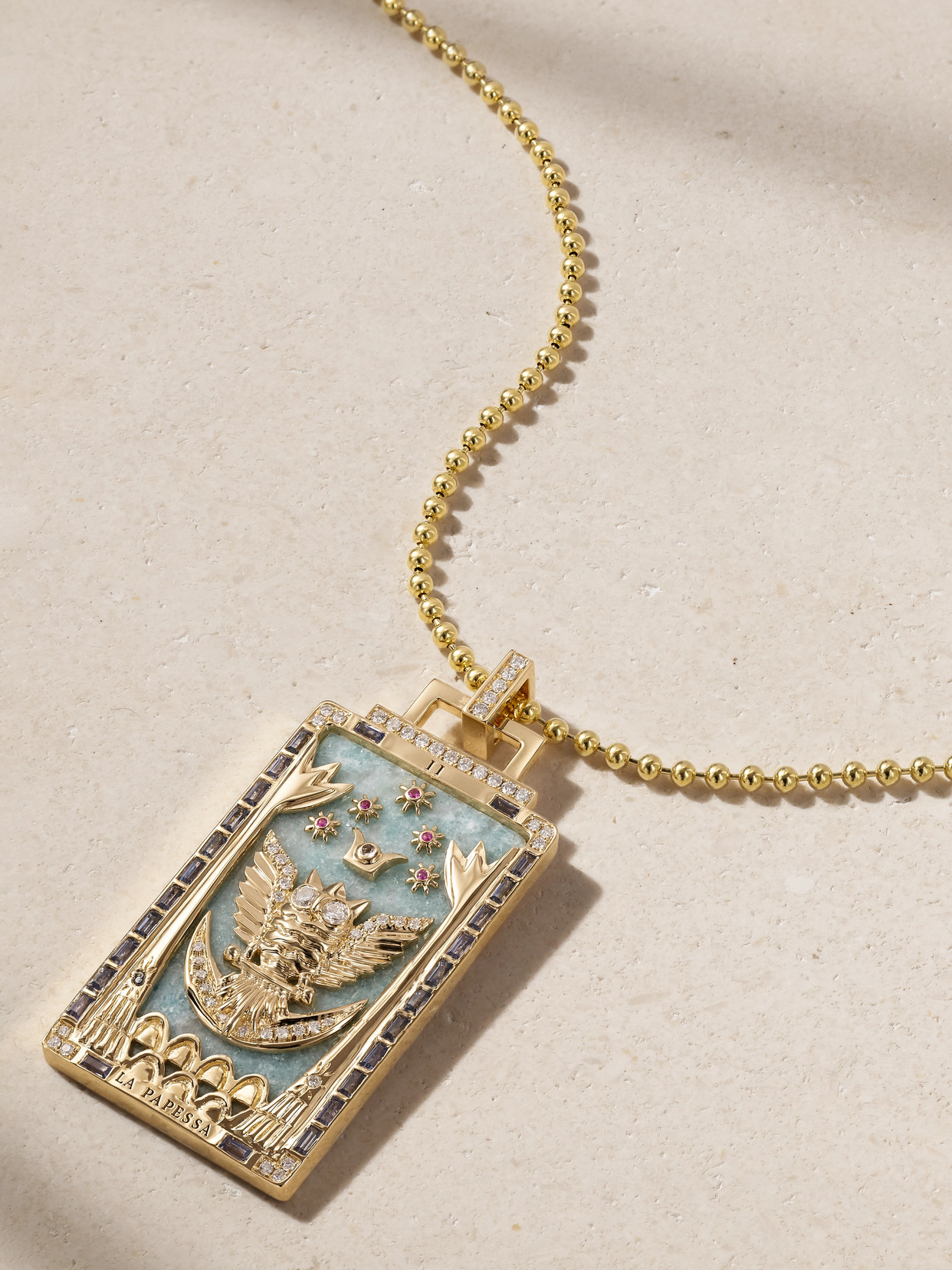Sorellina La Papessa 18-karat Gold Multi-stone Necklace