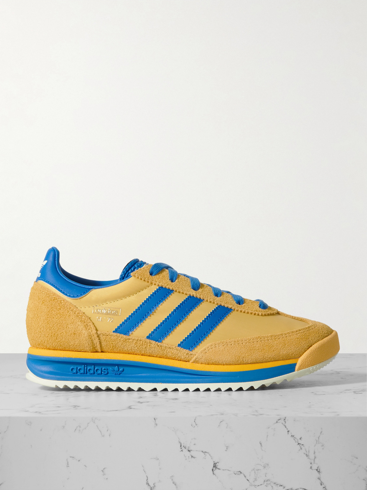 Shop Adidas Originals Sl 72 Rs Leather And Suede-trimmed Mesh Sneakers In Yellow