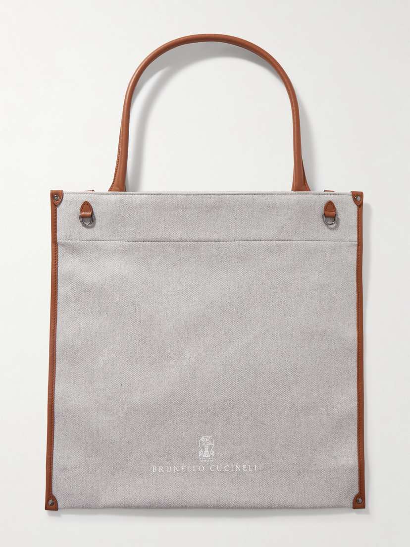 Brunello Cucinelli Leather-trimmed Canvas Tote