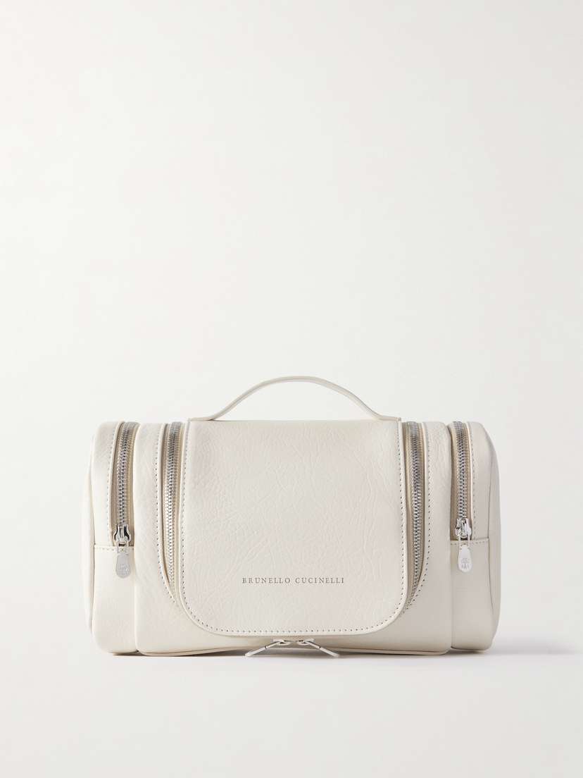Brunello Cucinelli Textured-leather Cosmetics Case