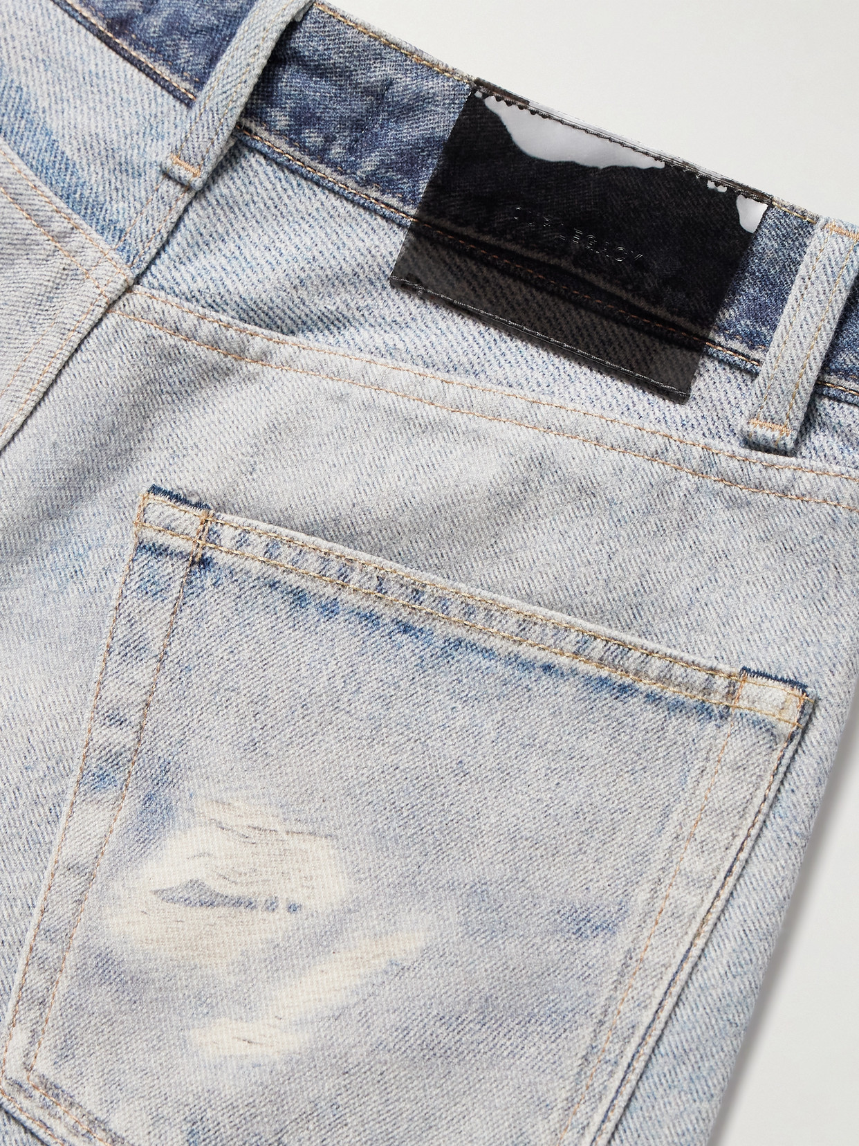 Shop Our Legacy Two-tone Printed Boyfriend Jeans In Blue