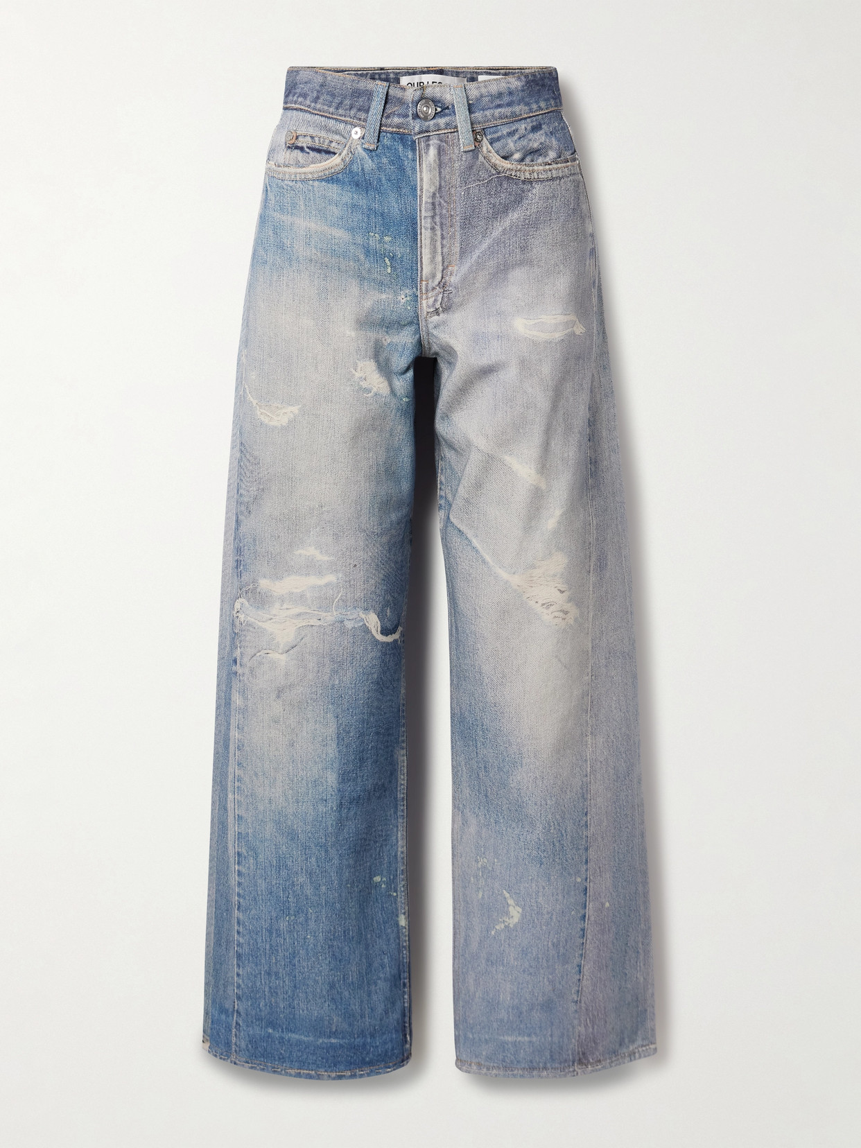 Our Legacy - Two-tone Printed Boyfriend Jeans - Blue