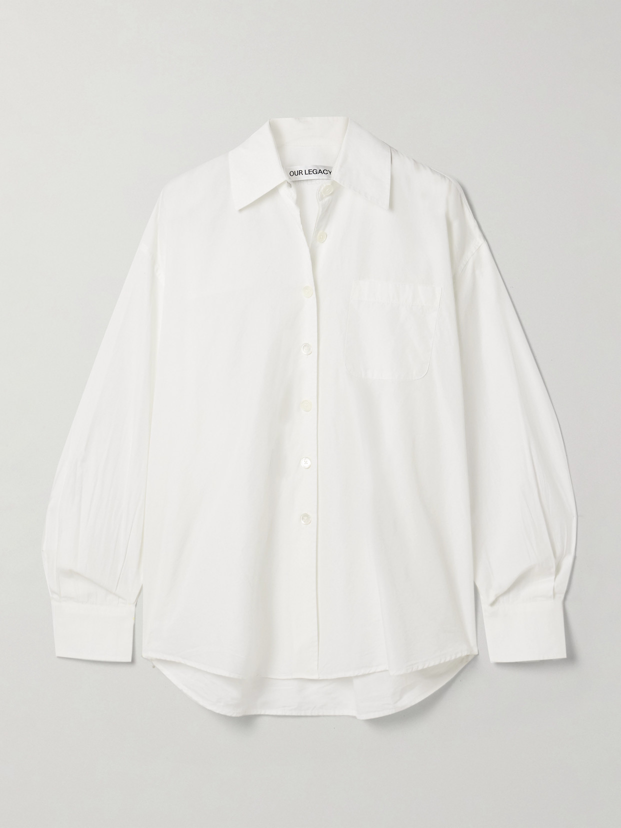 Our Legacy Borrowed Oversized Cotton-blend Poplin Shirt In White