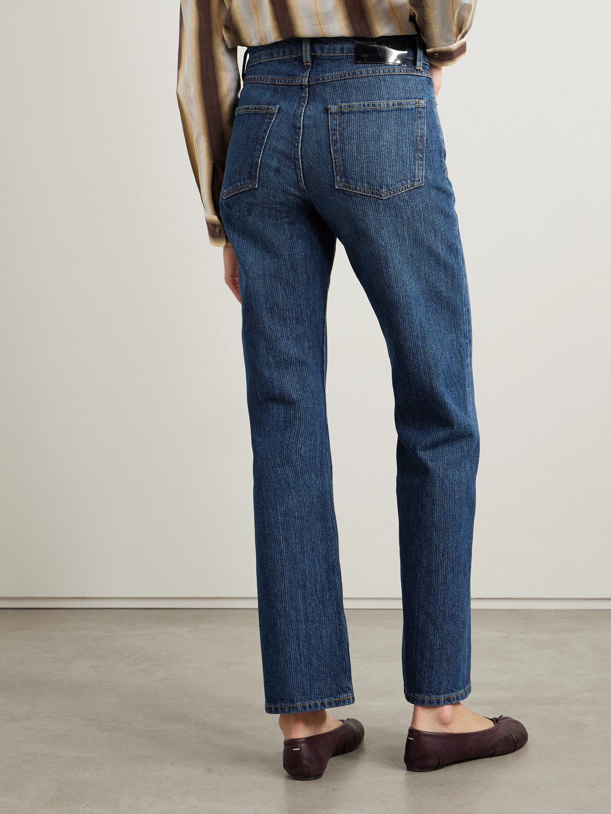 Linear High-Rise Straight-Leg Jeans