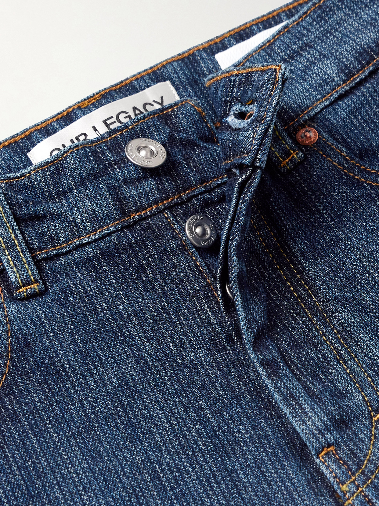 Linear High-Rise Straight-Leg Jeans
