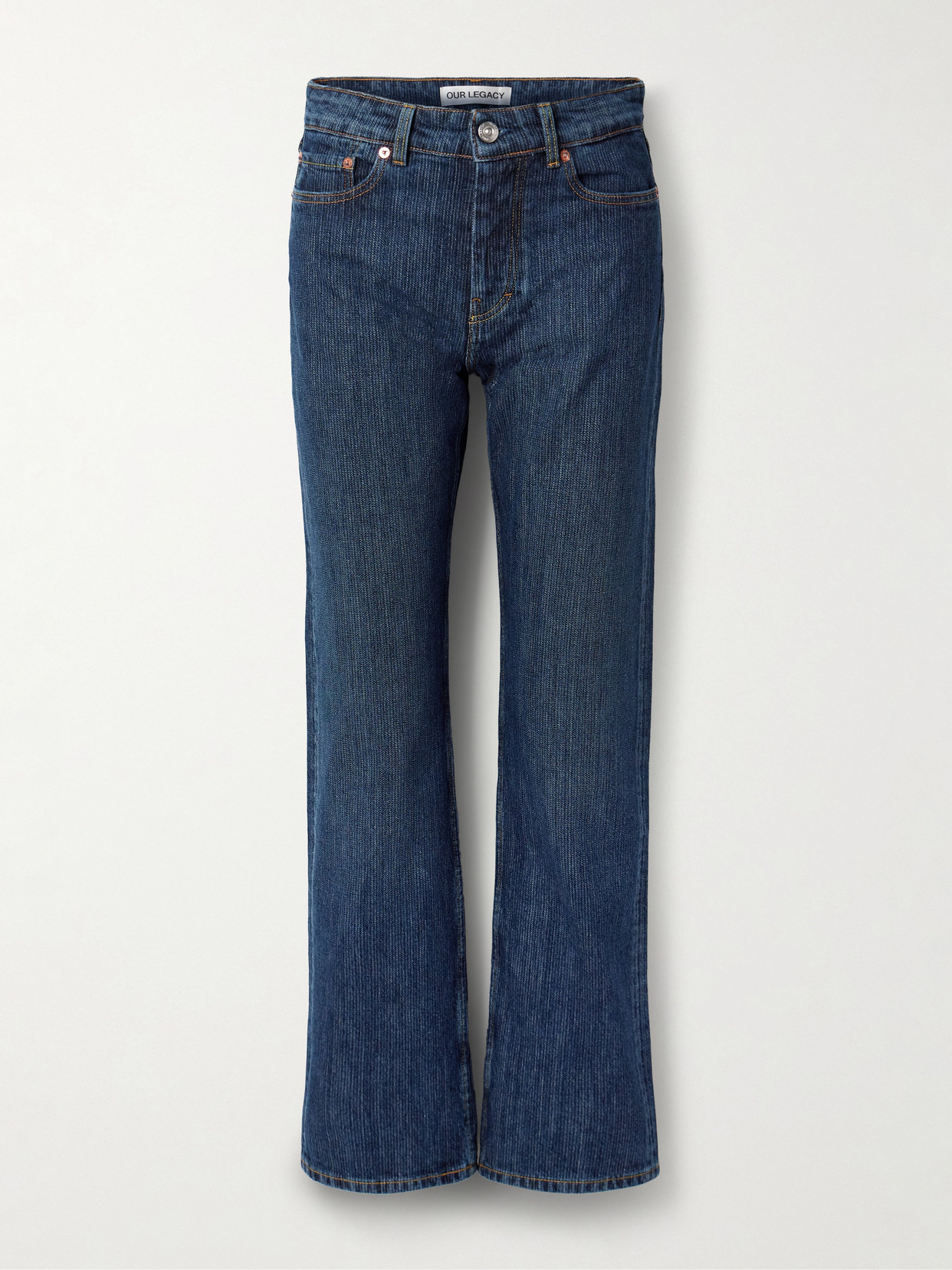 Shop Our Legacy Linear High-rise Straight-leg Jeans In Blue