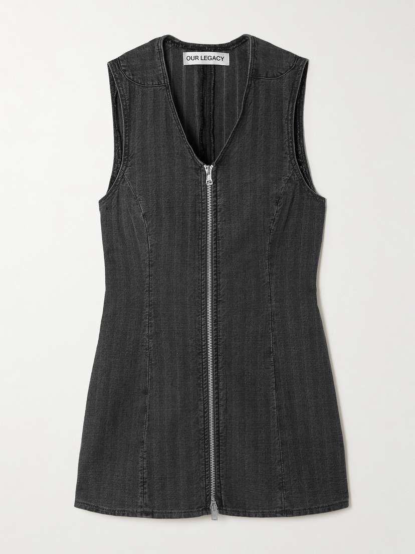 Our Legacy Zip-detailed Striped Denim Tank