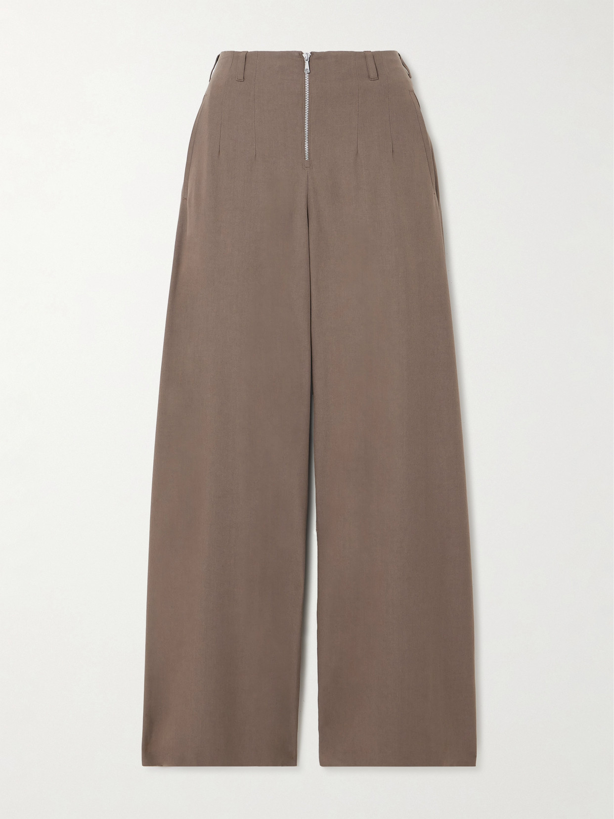 Our Legacy Serene Tencel™ Lyocell And Wool-blend Wide-leg Trousers In Brown