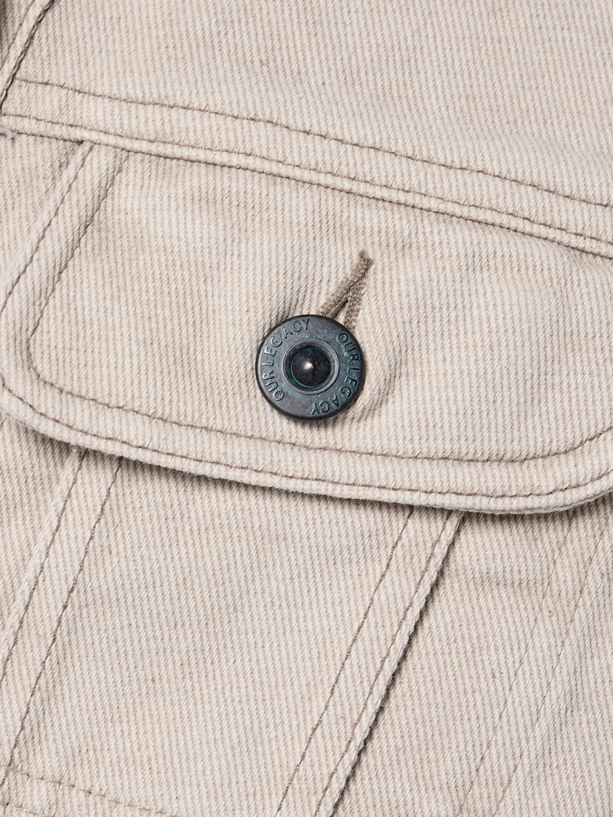 Our Legacy Lasso Ribbed Cotton-trimmed Denim Jacket In Neutrals