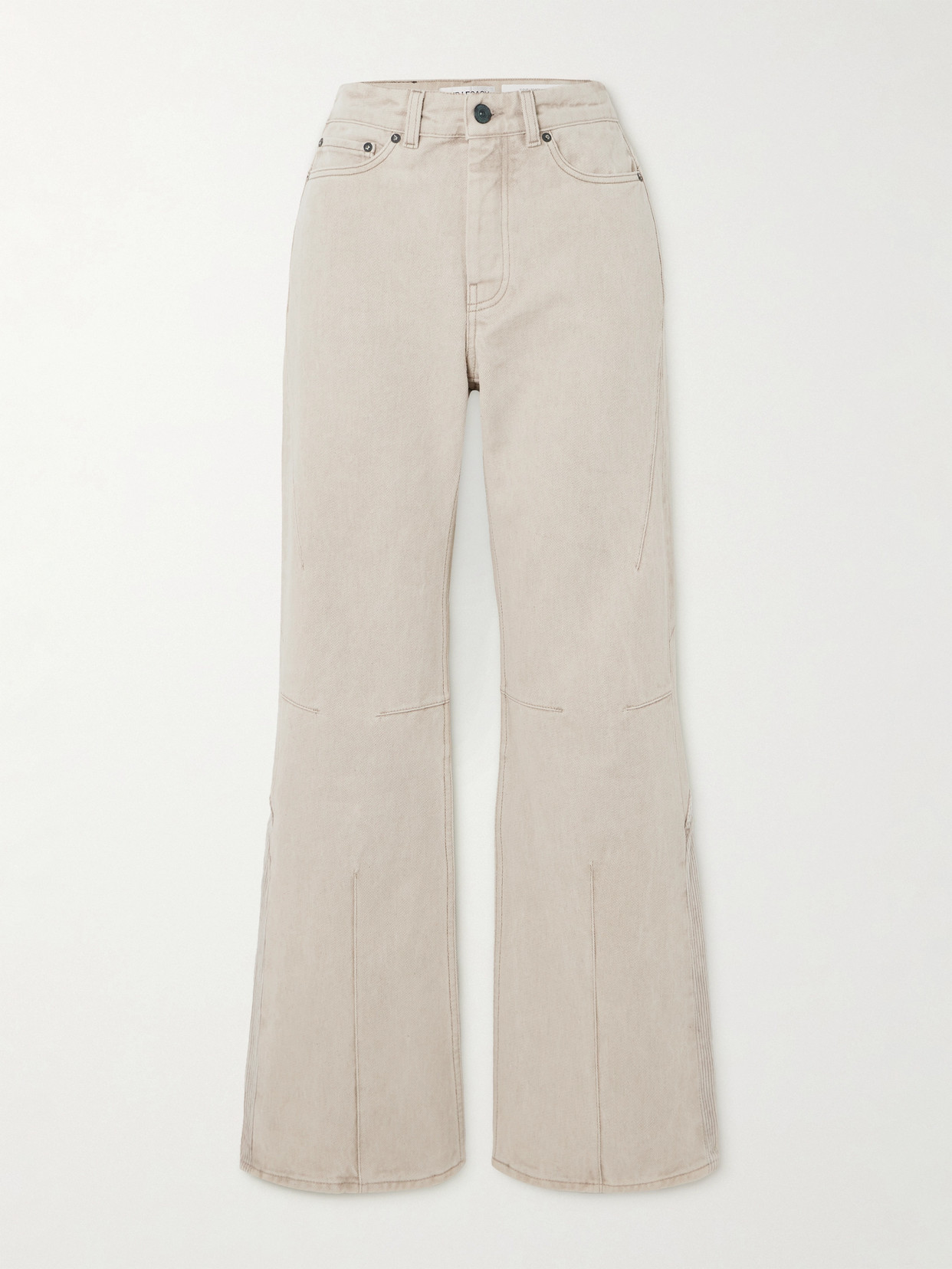 Our Legacy - Moto Cut Paneled Corduroy-trimmed Mid-rise Slim-leg Jeans - Neutrals