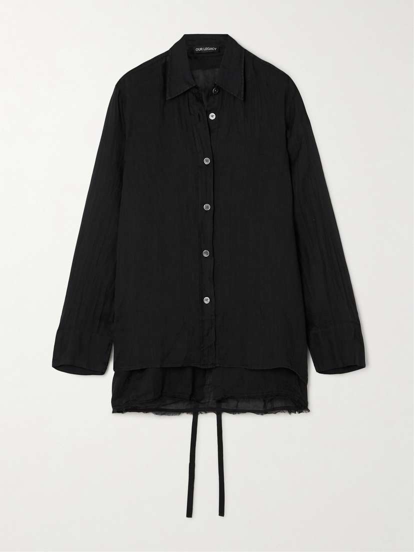 Our Legacy Liner Layered Frayed Ramie-gauze Shirt