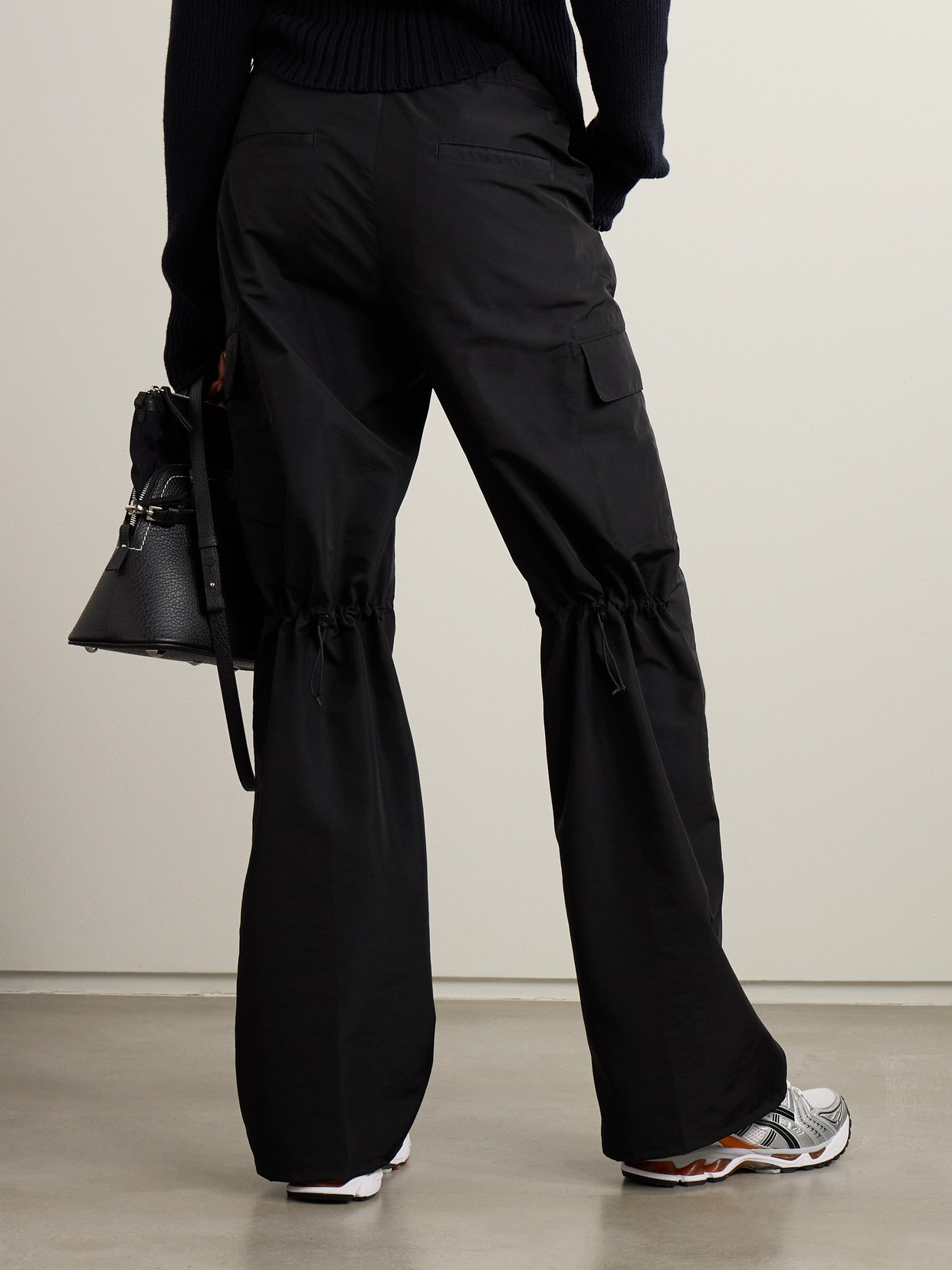 Shop Our Legacy Alloy Shell Wide-leg Cargo Pants In Black