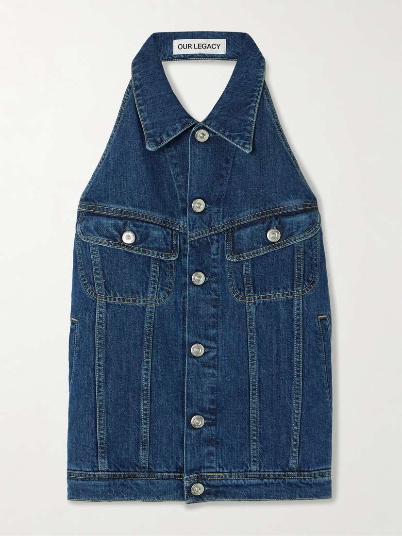 Our Legacy Paneled Denim Halterneck Vest - EU 32
