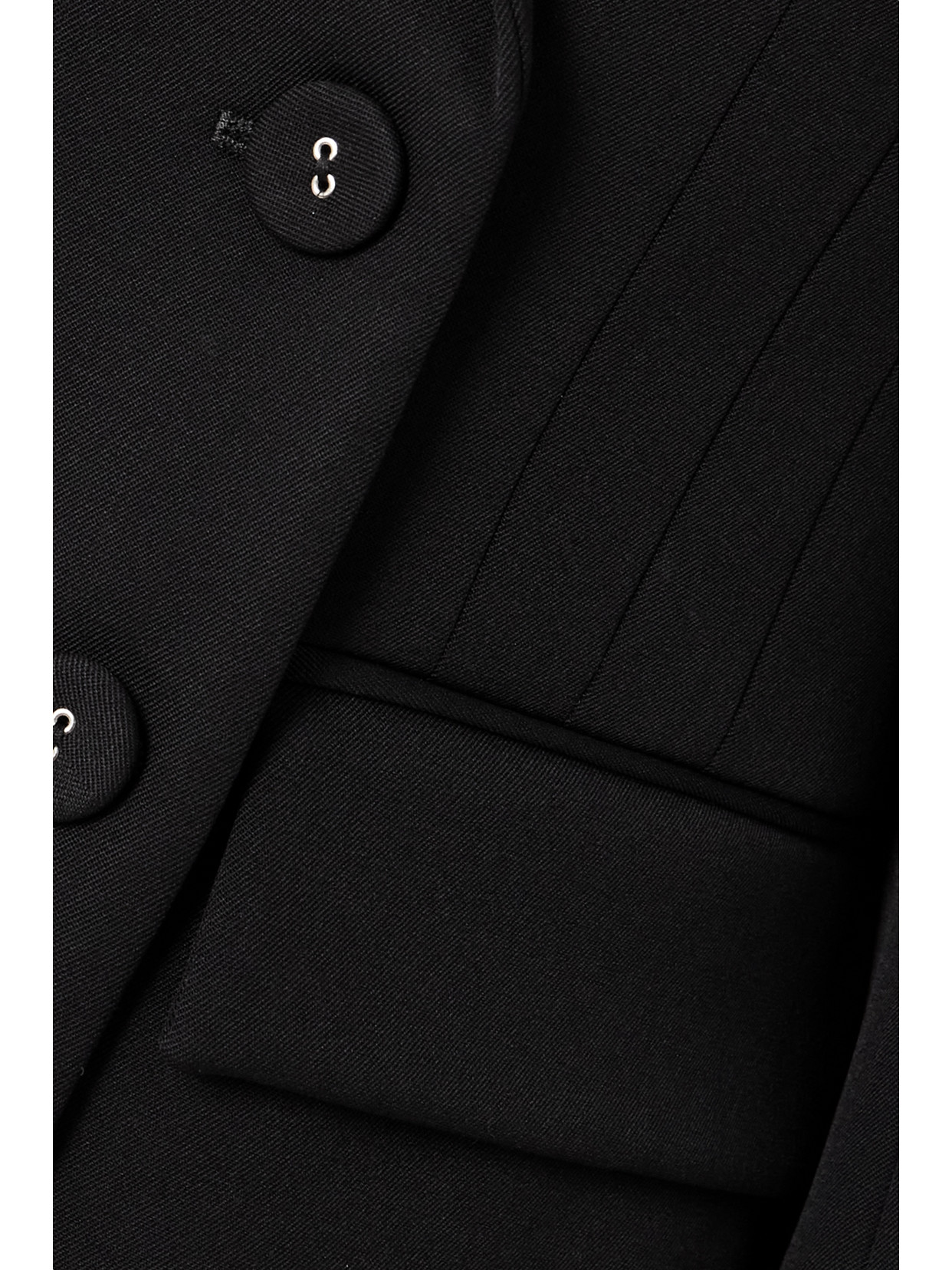 Shop Another Tomorrow Double-breasted Wool-blend Twill Blazer In Black