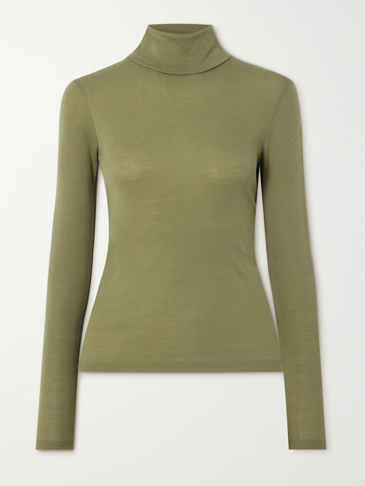 RÓHE Merino Wool Turtleneck Sweater - Green