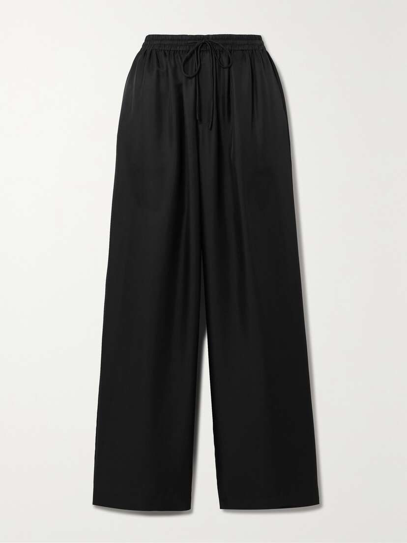RÓHE Gathered Silk Wide-leg Pants