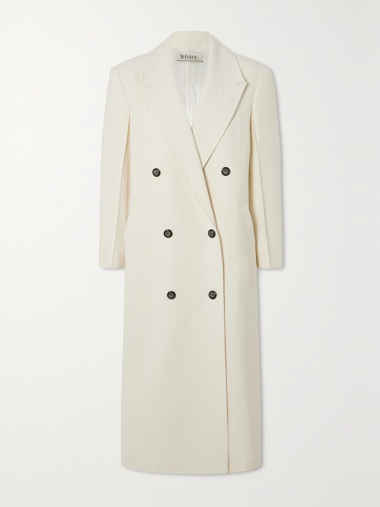 RÓHE Oversized Double-breasted Woven Coat - Ivory