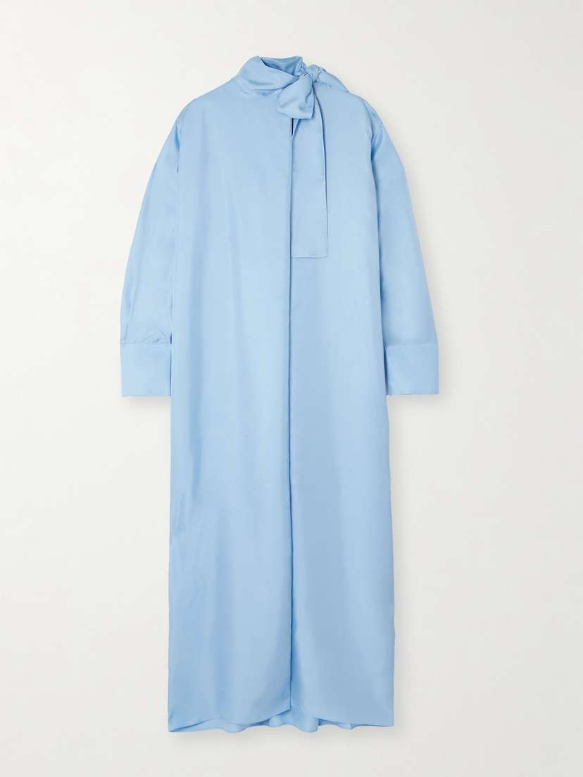 RÓHE Pussy-bow Silk-twill Maxi Dress