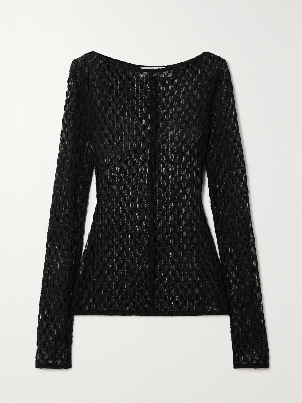 RÓHE Stretch Cotton-blend Lace Top - Black