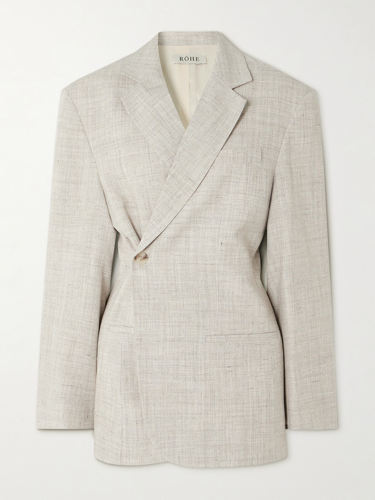 RÓHE Overlap Woven Blazer - Gray