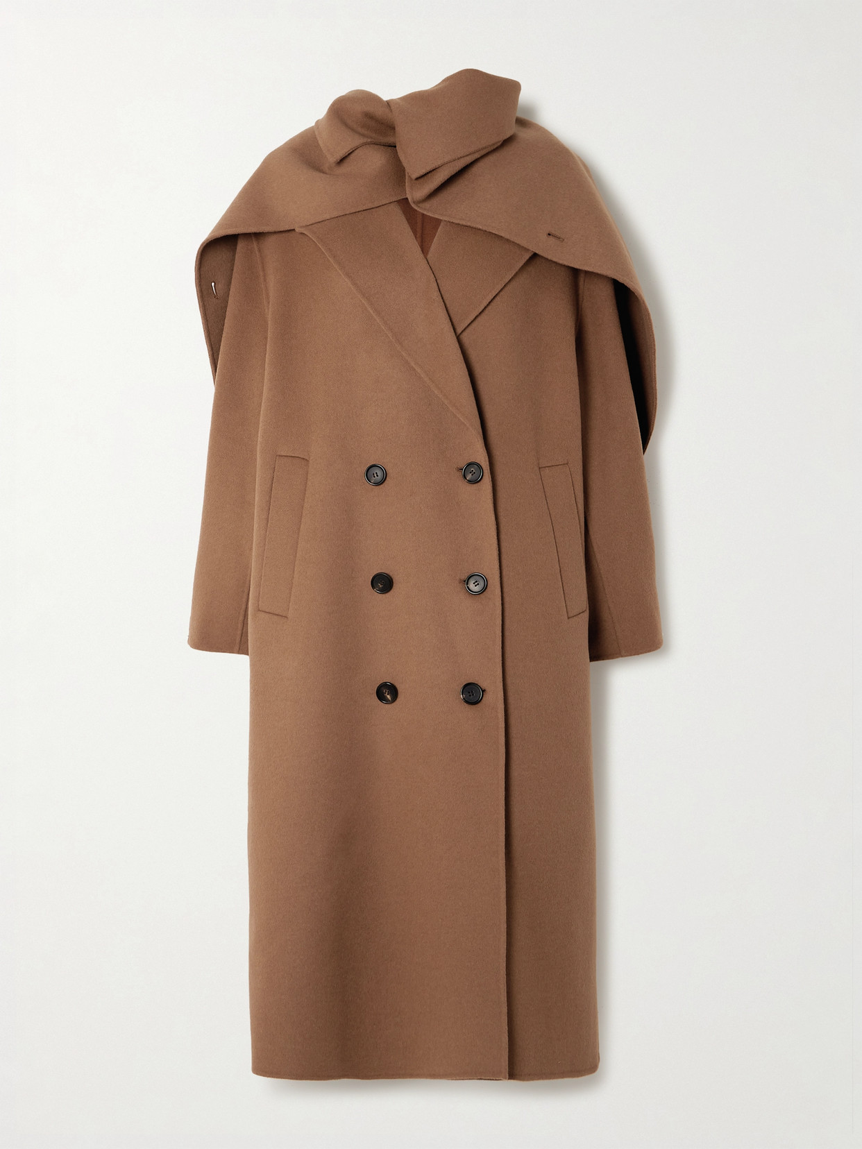 RÓHE Convertible Wool Scarf Coat - Brown