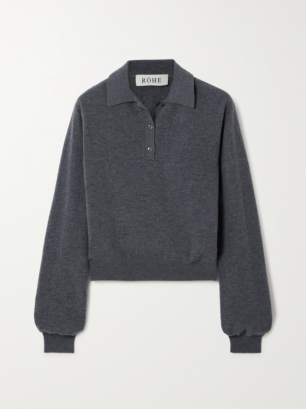 RÓHE Wool And Cashmere-blend Polo Shirt - Gray