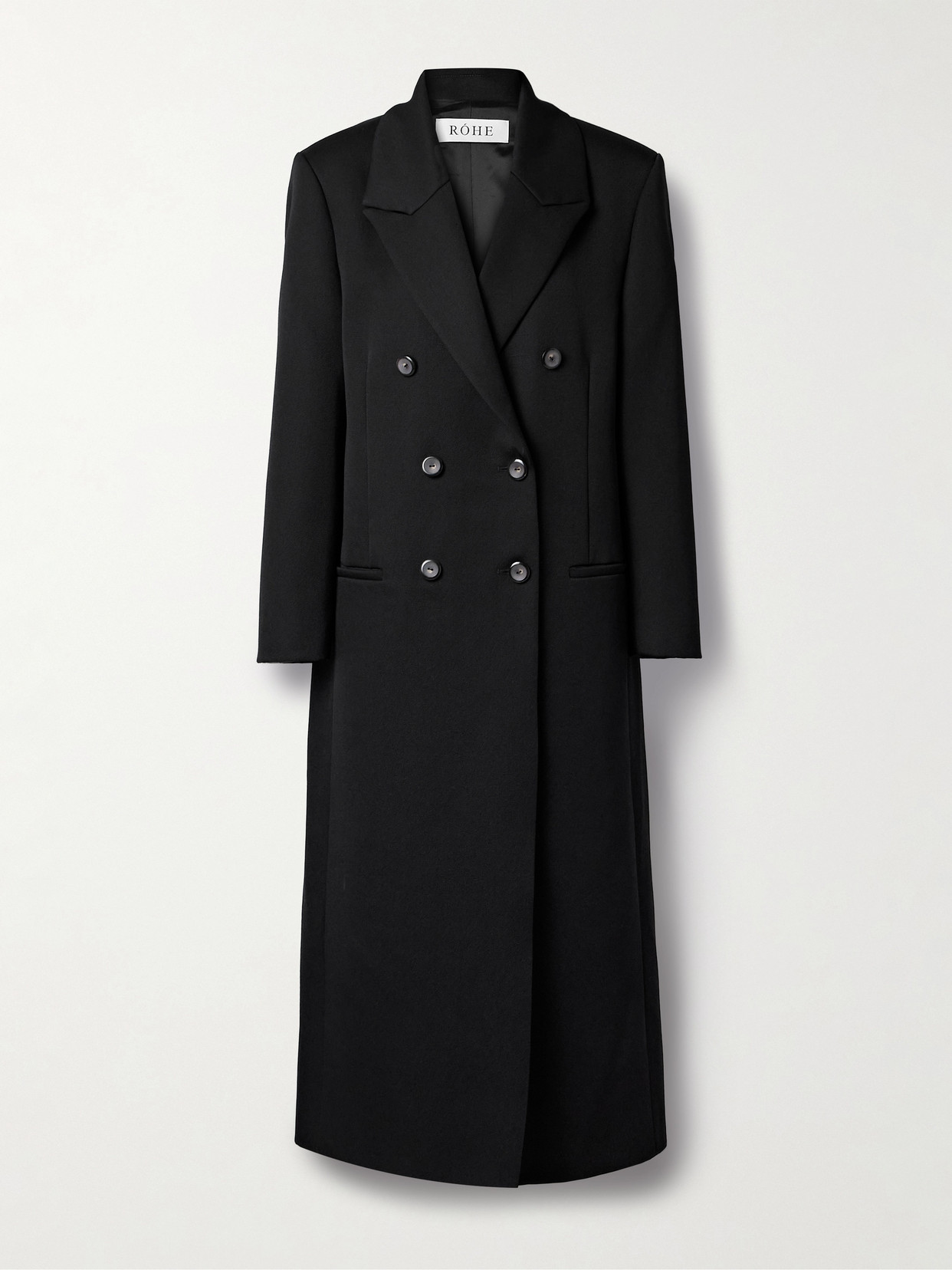 RÓHE Double-breasted Wool-twill Coat - Black