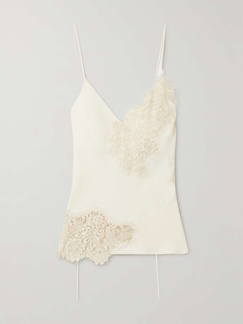 RÓHE Leavers Lace-paneled Satin Camisole