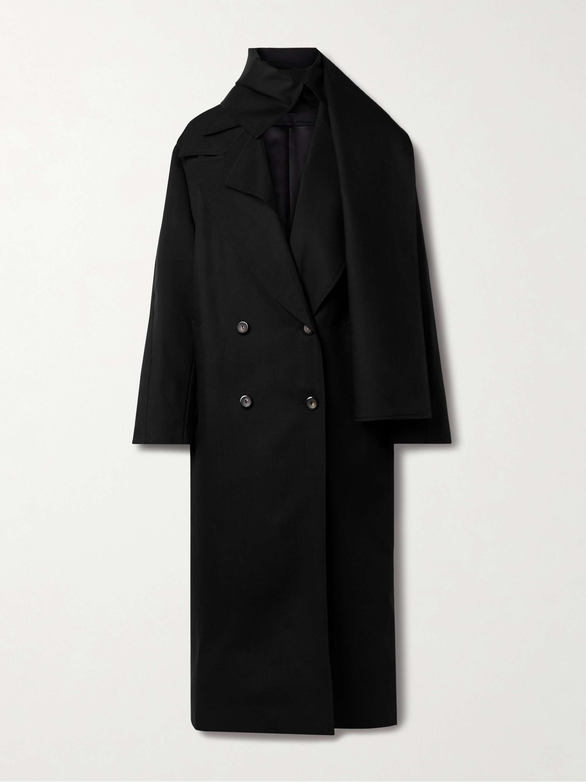 Short double wool twill trench coat sale