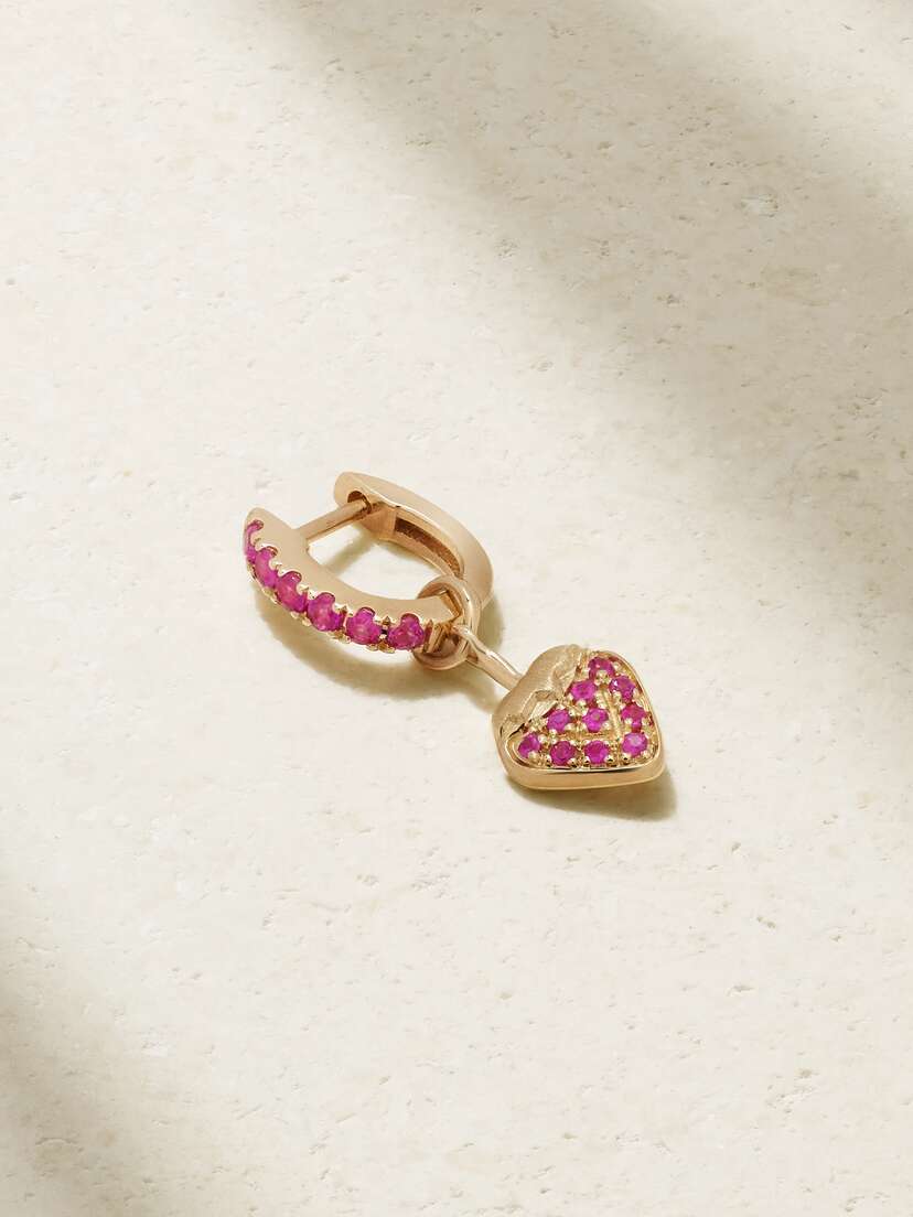 Roxanne First Dangly 14-karat Gold Sapphire And Ruby Single Earring