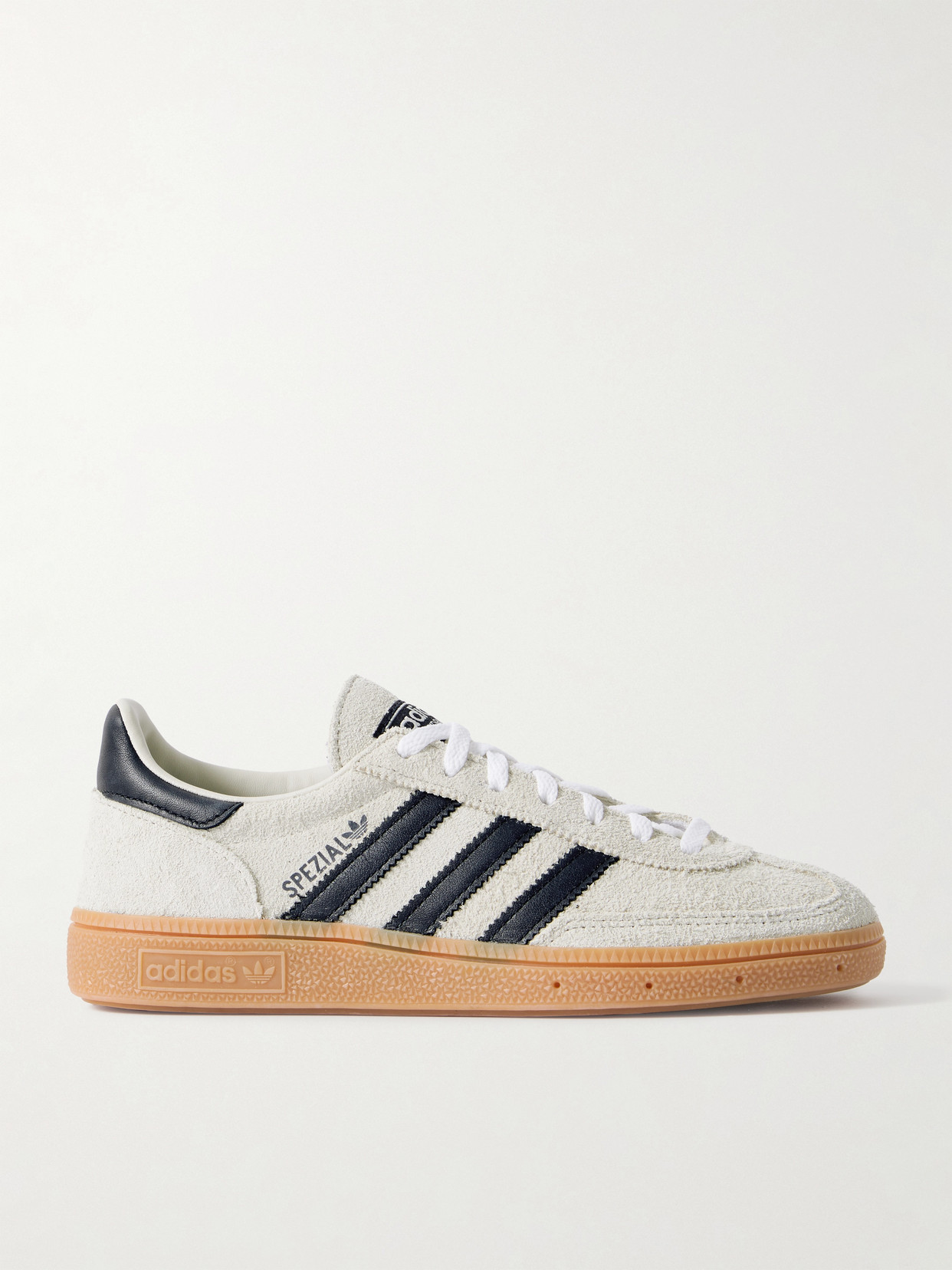 Adidas Originals Handball Spezial Leather-trimmed Suede Sneakers In Neutral