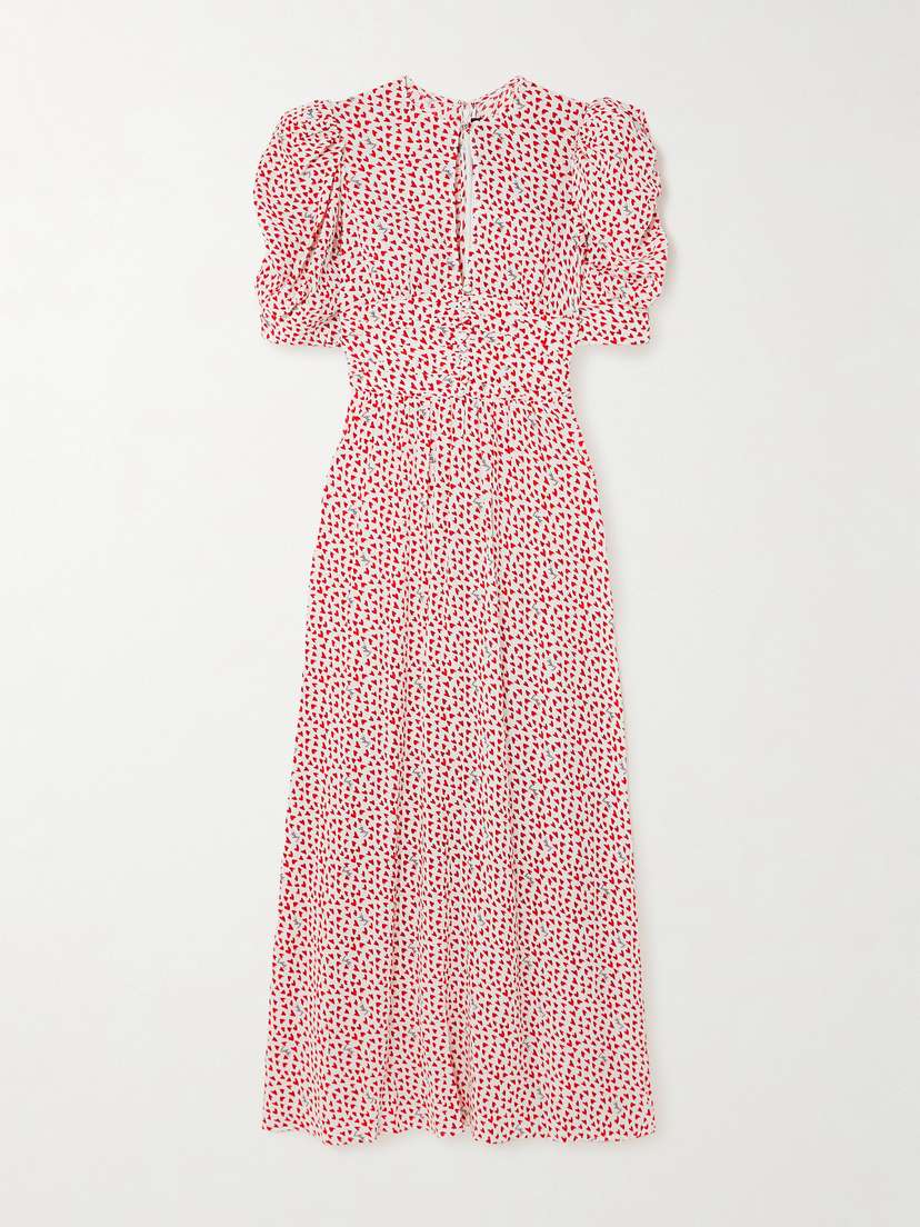 Rotate Birger Christensen Printed Crepe Maxi Dress