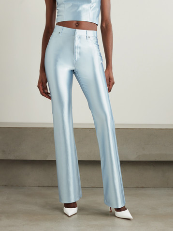 ROTATE Birger Christensen Stretch-satin flared pants