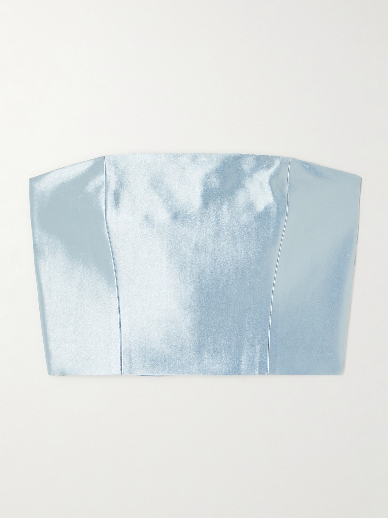 Rotate Birger Christensen Shiny Suiting Cropped Top In Blue