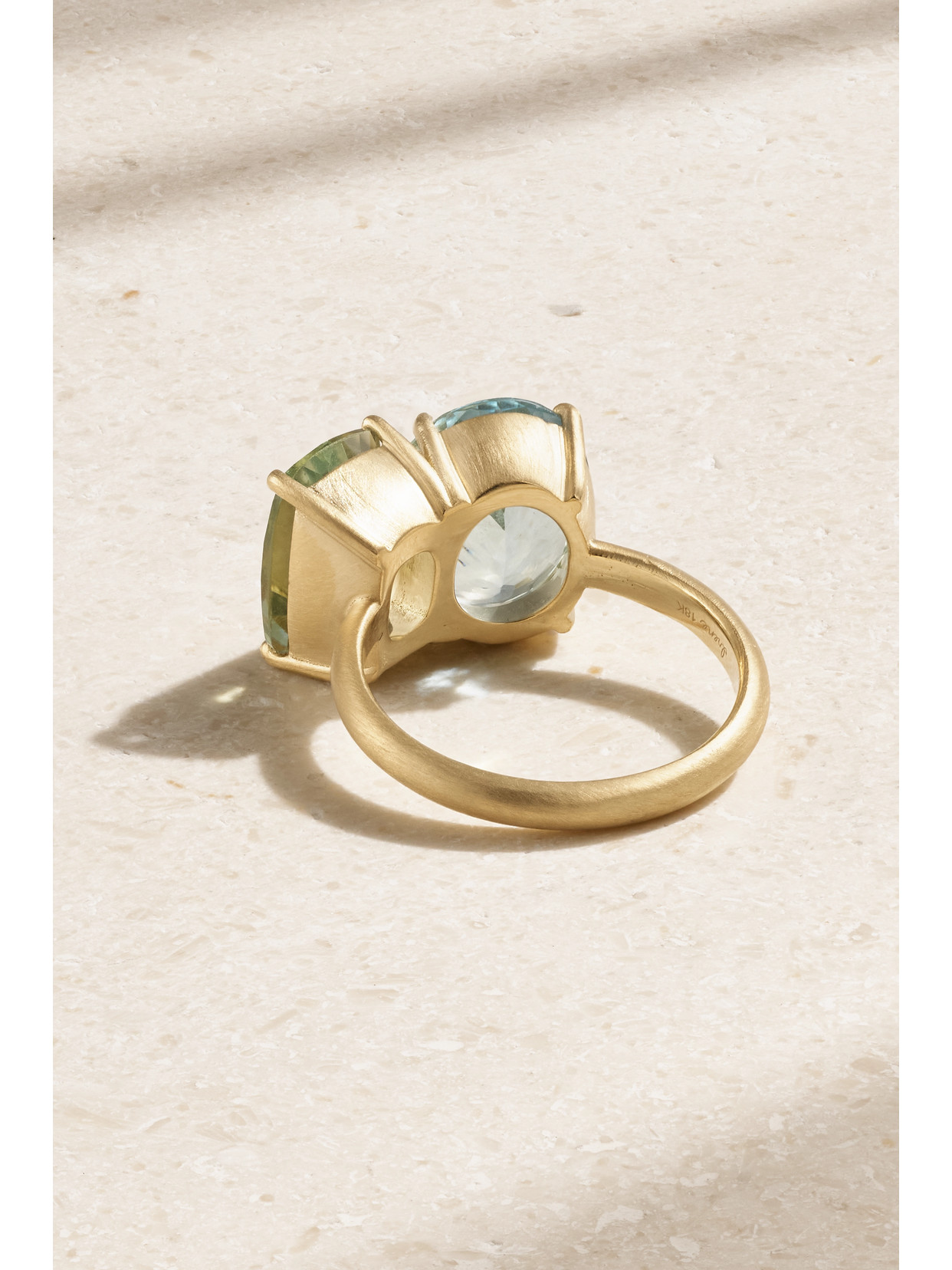 Shop Irene Neuwirth Gemmy Gem 18-karat Gold, Aquamarine And Tourmaline Ring