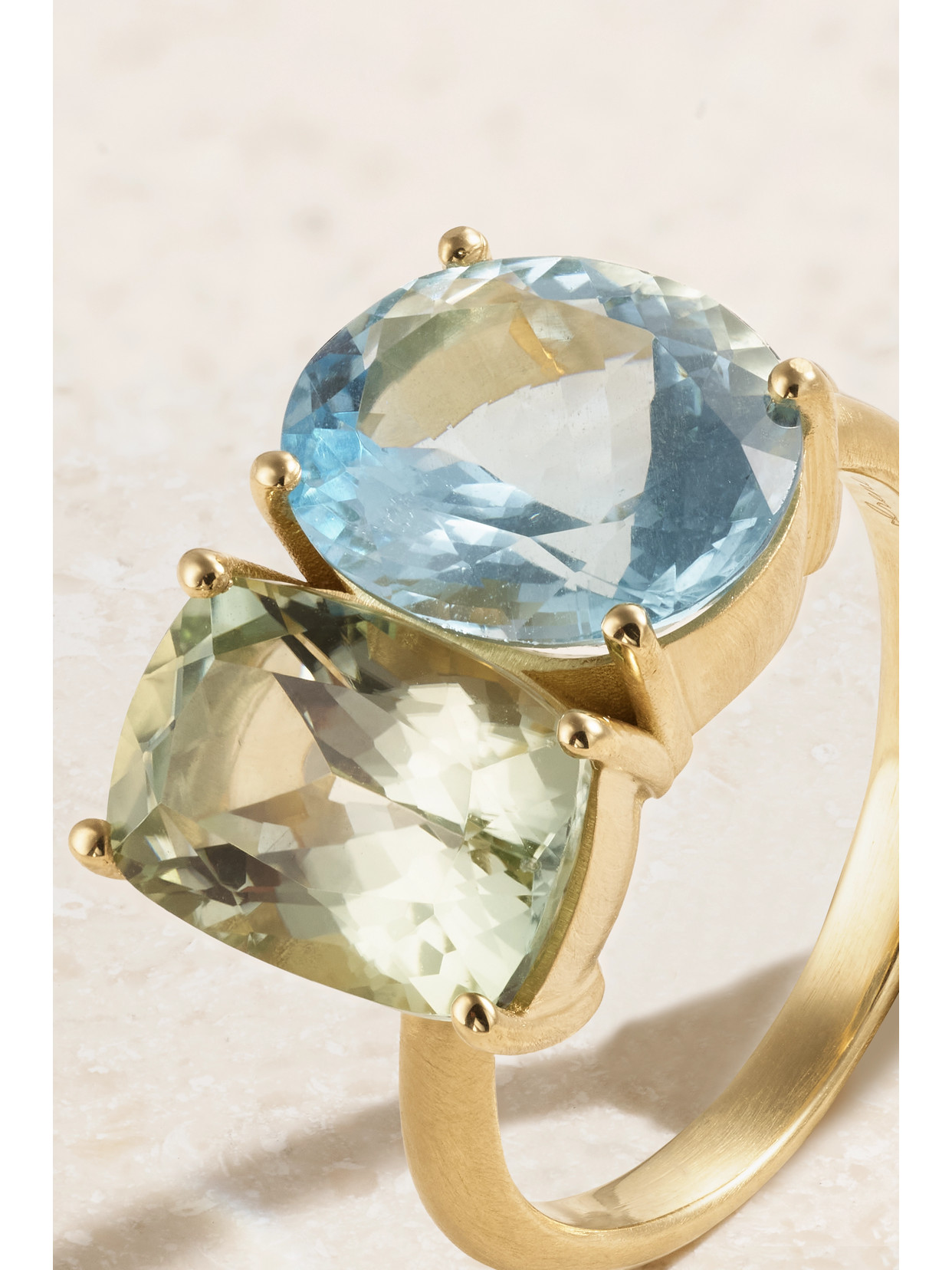 Shop Irene Neuwirth Gemmy Gem 18-karat Gold, Aquamarine And Tourmaline Ring