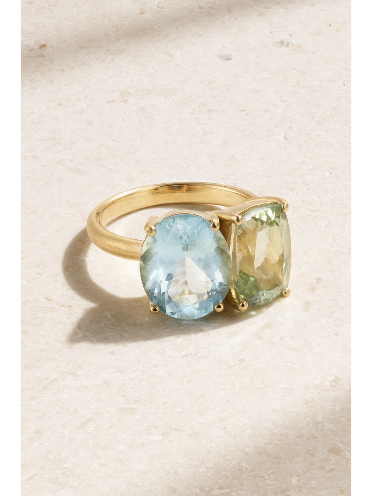 Irene Neuwirth Gemmy Gem 18-karat Gold, Aquamarine And Tourmaline Ring