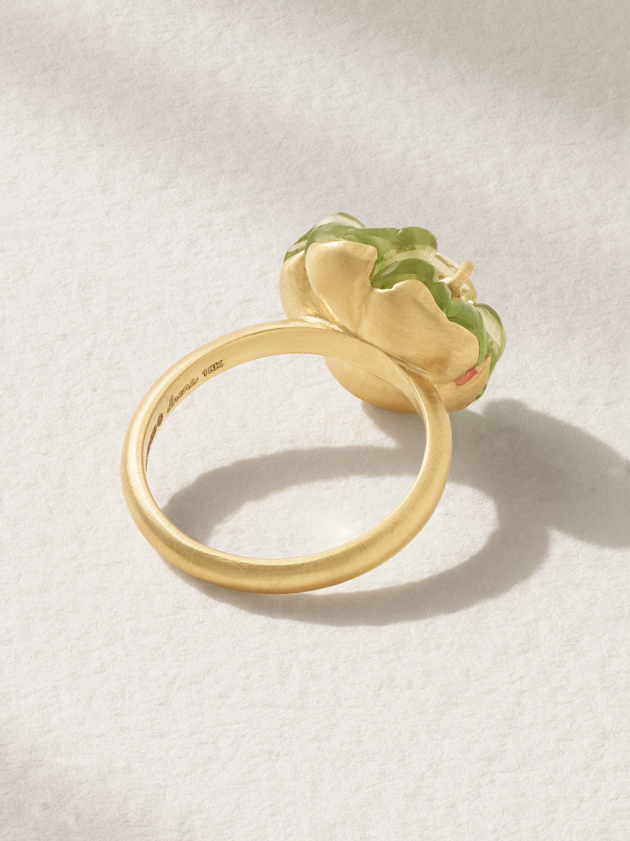 Irene Neuwirth Tropical Flower 18-karat Gold Tourmaline And Chrysoberyl Ring In Gold
