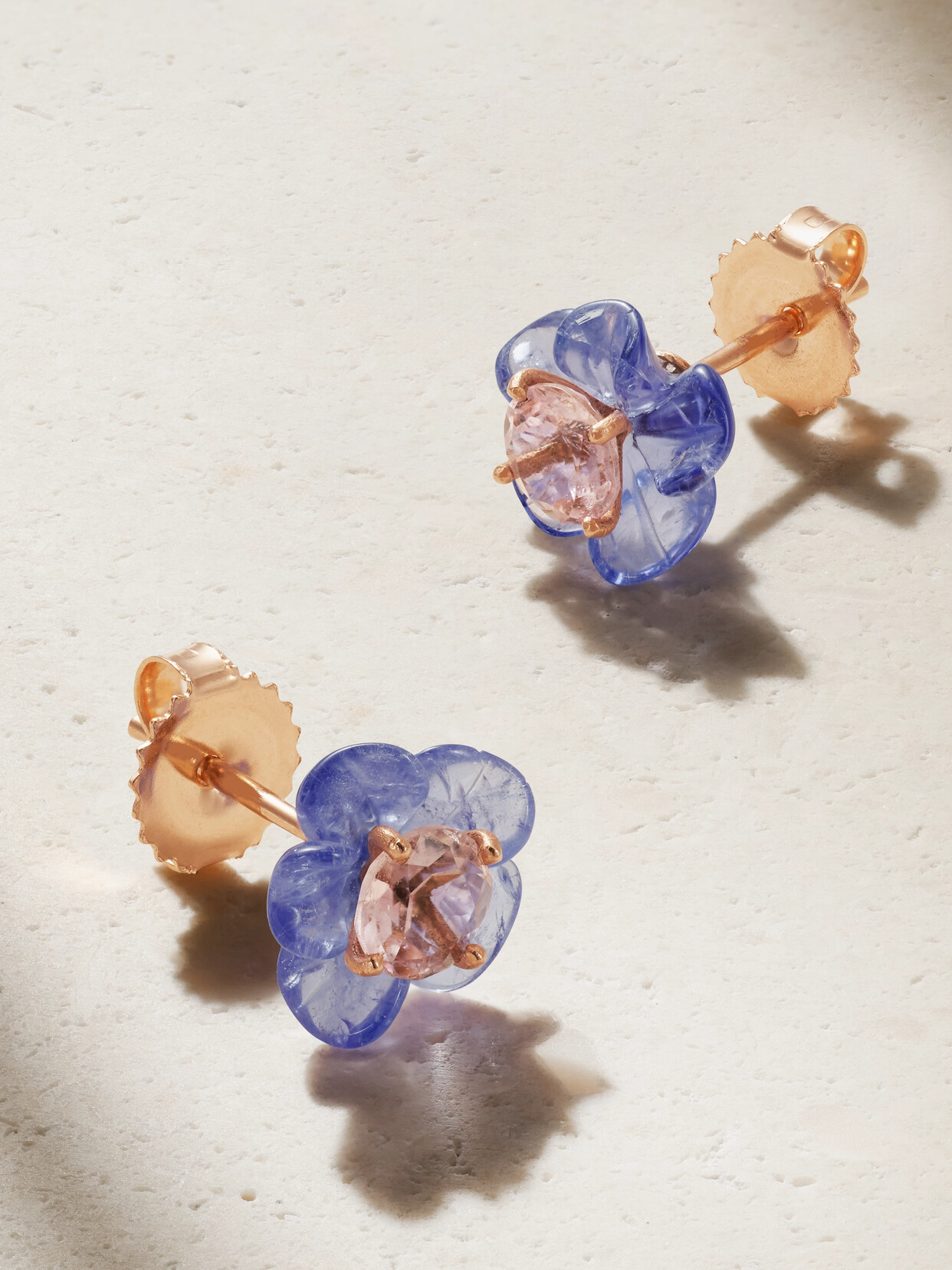 Irene Neuwirth Tropical Flower 18-karat Rose Gold, Tanzanite And Tourmaline Earrings