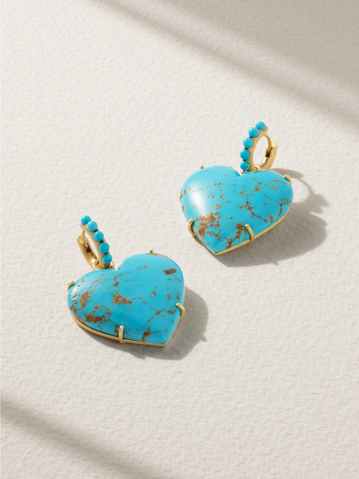 Irene Neuwirth - Love 18-karat Gold, Turquoise And Diamond Hoop Earrings - One size